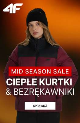 4F - gazetka promocyjna Wyprzedaż: ciepłe kurtki i bezrękawniki od wtorku 18.11 