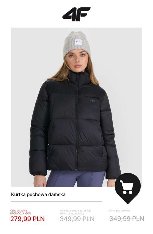 4F - gazetka promocyjna Wyprzedaż: ciepłe kurtki i bezrękawniki od wtorku 18.11  - strona 7