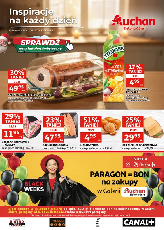 Auchan - gazetka promocyjna Gazetka Zielona Góra | Inspiracje na każdy dzień od środy 19.11 do wtorku 25.11