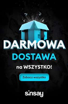 Sinsay - gazetka promocyjna DARMOWA DOSTAWA na wszystko! od wtorku 18.11 do środy 19.11
