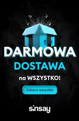 Sinsay - gazetka promocyjna DARMOWA DOSTAWA na wszystko! od wtorku 18.11 do środy 19.11