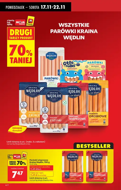 Biedronka - gazetka promocyjna Od poniedziałku, Z ladą tradycyjną od poniedziałku 17.11 do niedzieli 23.11 - strona 6