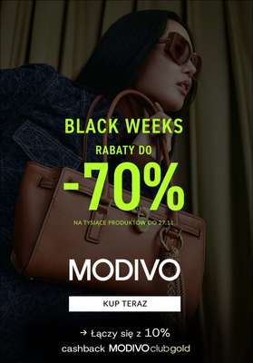 BLACK FRIDAY - gazetka promocyjna Modivo | Rabaty do -70%  Black Week od wtorku 18.11 do czwartku 27.11