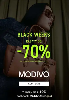 BLACK FRIDAY - gazetka promocyjna Modivo | Rabaty do -70%  Black Week od wtorku 18.11 do czwartku 27.11