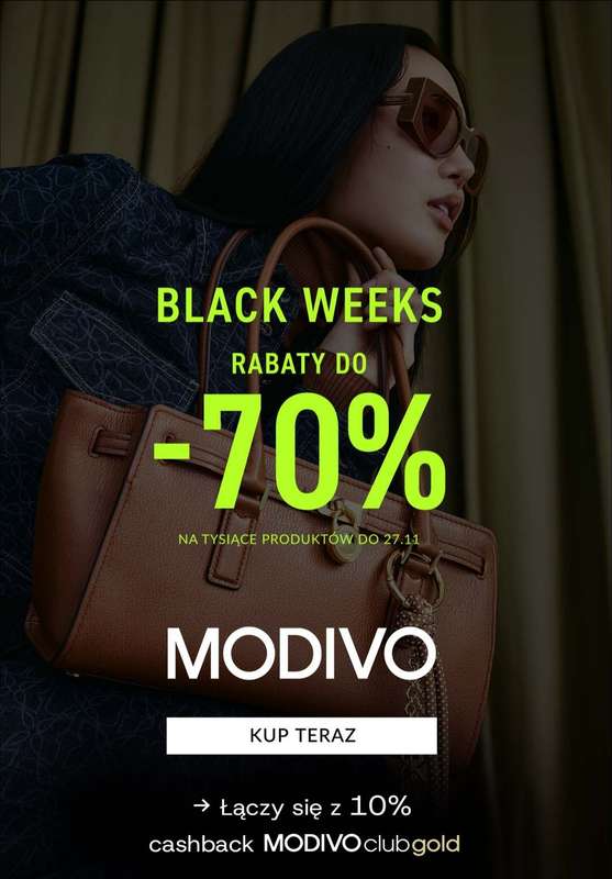 BLACK FRIDAY - gazetka promocyjna Modivo | Rabaty do -70%  Black Week od wtorku 18.11 do czwartku 27.11