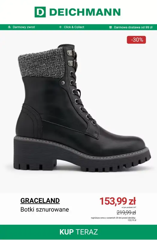 Deichmann - gazetka promocyjna Botki damskie z wyprzedaży od wtorku 18.11  - strona 2