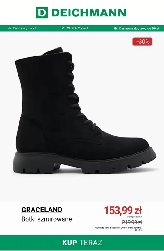 Deichmann - gazetka promocyjna Botki damskie z wyprzedaży od wtorku 18.11  - strona 9