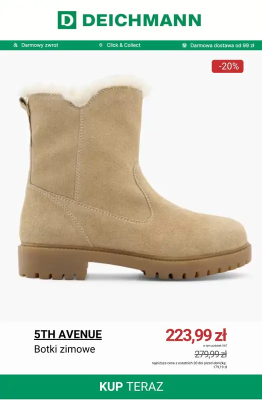 Deichmann - gazetka promocyjna Botki damskie z wyprzedaży od wtorku 18.11  - strona 10