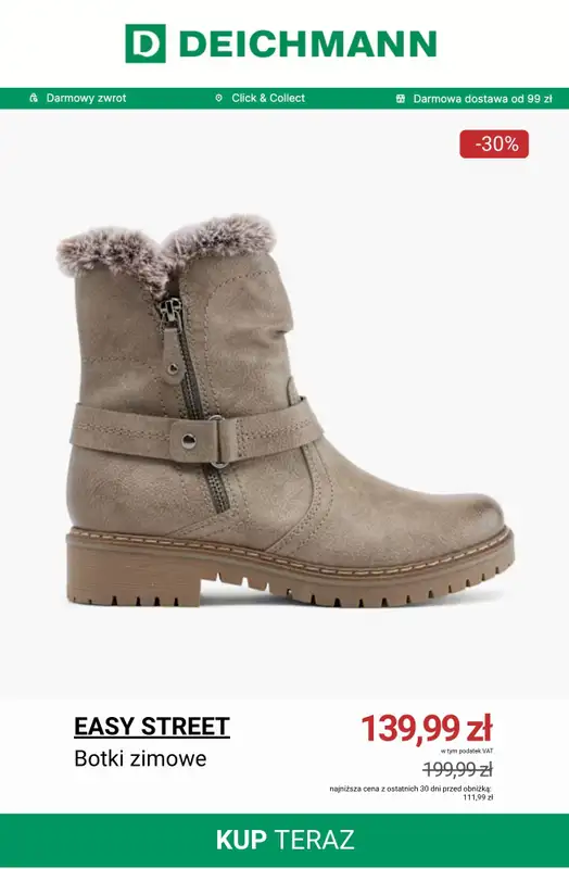 Deichmann - gazetka promocyjna Botki damskie z wyprzedaży od wtorku 18.11  - strona 12