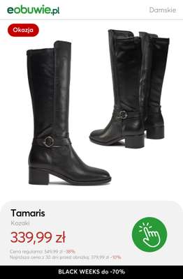 eobuwie.pl - gazetka promocyjna Do -70% KOZAKI damskie - złap okazję! od wtorku 18.11 do czwartku 27.11 - strona 7