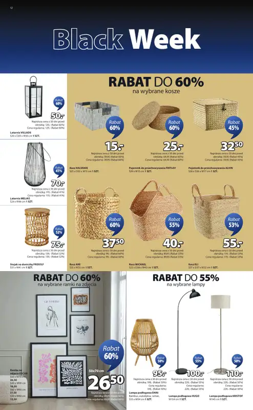 Jysk - gazetka promocyjna Black Week Rabat do 70% od piątku 21.11 do niedzieli 30.11 - strona 12