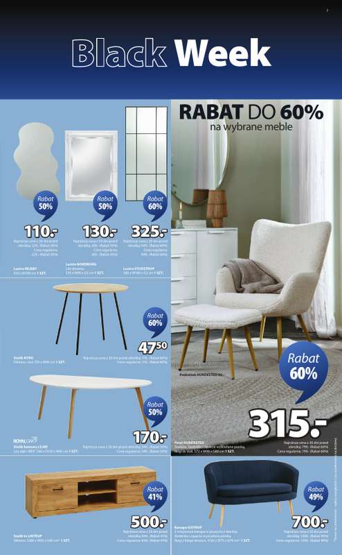 Jysk - gazetka promocyjna Black Week Rabat do 70% od piątku 21.11 do niedzieli 30.11 - strona 7