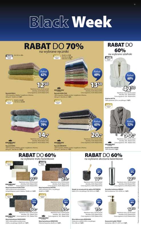 Jysk - gazetka promocyjna Black Week Rabat do 70% od piątku 21.11 do niedzieli 30.11 - strona 15