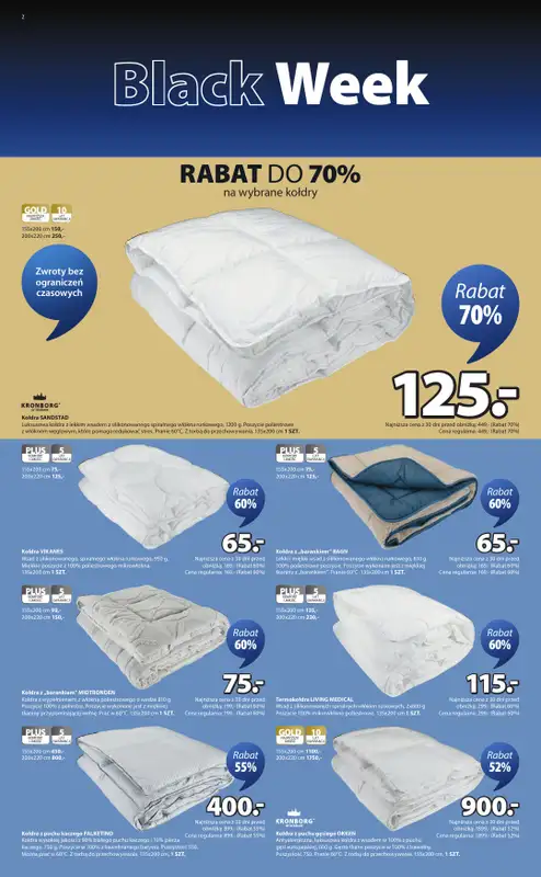 Jysk - gazetka promocyjna Black Week Rabat do 70% od piątku 21.11 do niedzieli 30.11 - strona 2