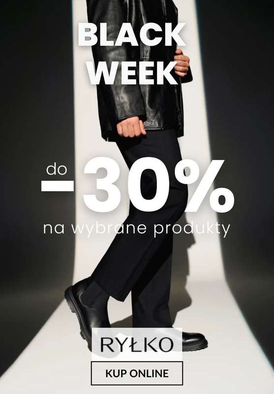 Ryłko - gazetka promocyjna BLACK WEEK do -30% - obuwie męskie od środy 19.11 