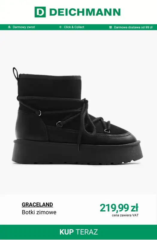 Deichmann - gazetka promocyjna Botki zimowe i śniegowce damskie od środy 19.11  - strona 13