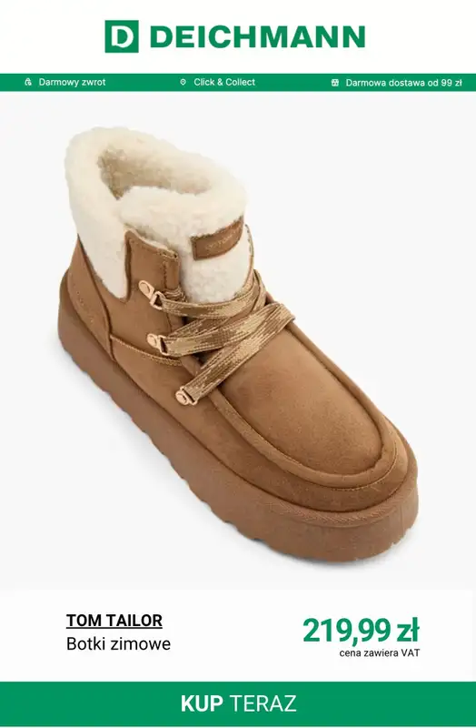 Deichmann - gazetka promocyjna Botki zimowe i śniegowce damskie od środy 19.11  - strona 15