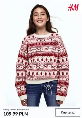 H&M - gazetka promocyjna Świąteczne swetry dziecięce od środy 19.11  - strona 5