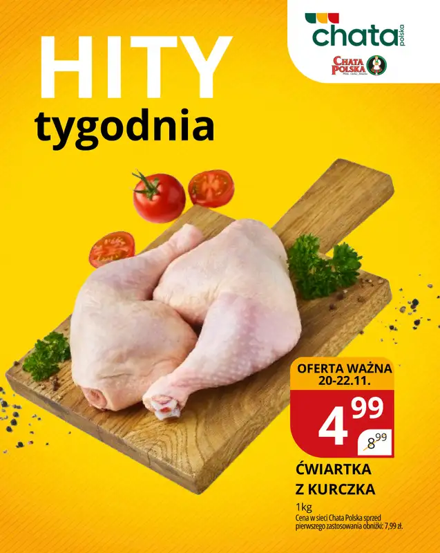 Chata Polska - gazetka promocyjna Hity tygodnia od czwartku 20.11 do soboty 22.11