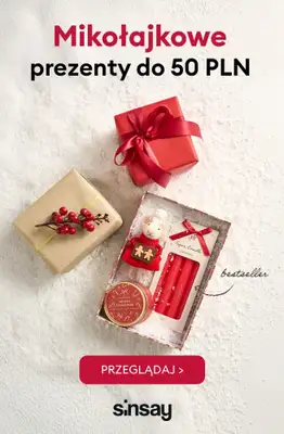 Prezenty - gazetka promocyjna Sinsay | Mikołajkowe prezenty do 50 PLN od środy 19.11 