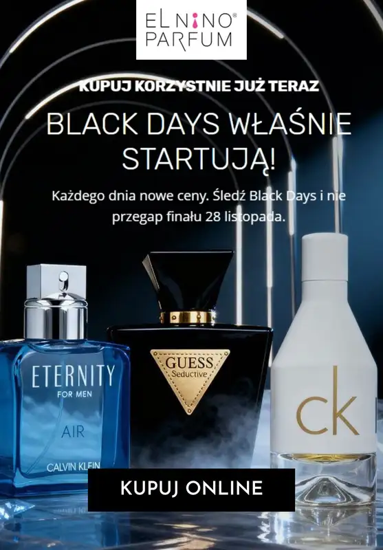 BLACK FRIDAY - gazetka promocyjna Elnino-Parfum | Perfumy na Black Friday od środy 19.11 