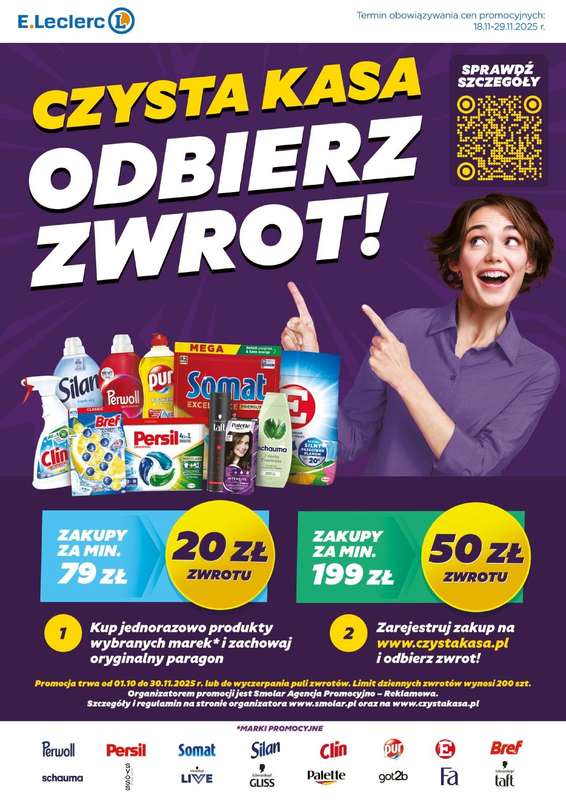 Leclerc - gazetka promocyjna Oferta E. Leclerc | Czysta kasa, odbierz zwrot! od wtorku 18.11 do soboty 29.11