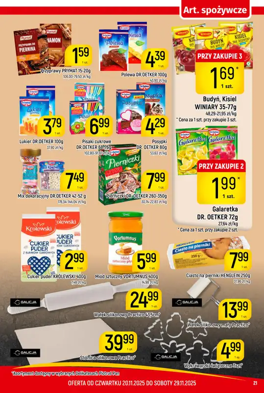 Delikatesy Piotruś Pan - gazetka promocyjna Gazetka od czwartku 20.11 do soboty 29.11 - strona 21