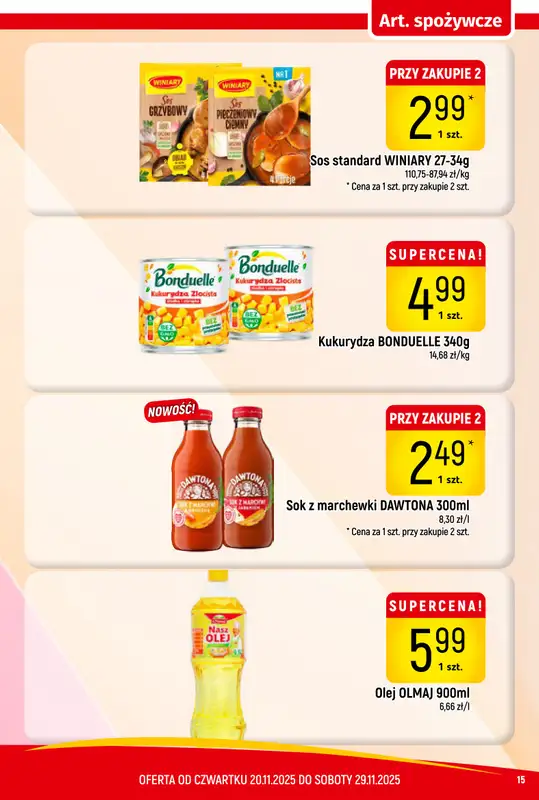 Delikatesy Piotruś Pan - gazetka promocyjna Gazetka od czwartku 20.11 do soboty 29.11 - strona 15