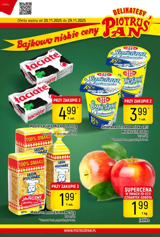 Delikatesy Piotruś Pan - gazetka promocyjna Gazetka od czwartku 20.11 do soboty 29.11