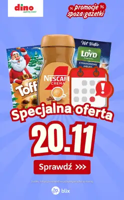 Dino - gazetka promocyjna Specjalna oferta na 20.11.2025 - promocje spoza gazetki od czwartku 20.11 do czwartku 20.11