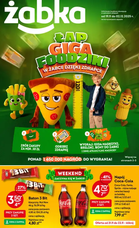 Żabka - gazetka promocyjna Gazetka od środy 19.11 do wtorku 02.12