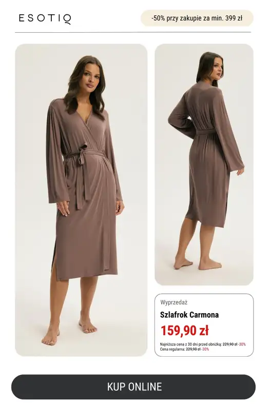 Esotiq - gazetka promocyjna -50% przy zakupach za min. 399 zł od czwartku 20.11 do niedzieli 30.11 - strona 13