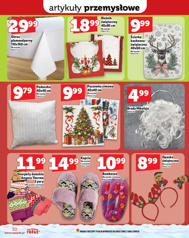 TOPAZ - gazetka promocyjna Gazetka od czwartku 27.11 do środy 03.12 - strona 30