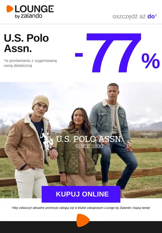 Lounge by Zalando - gazetka promocyjna Do -77% U.S. Polo Assn. od czwartku 20.11 do niedzieli 23.11