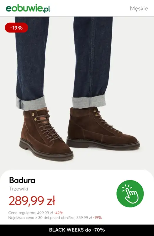 BLACK FRIDAY - gazetka promocyjna eobuwie | BLACK WEEKS do -70%: Więcej modeli, więcej rabatów! od czwartku 20.11 do czwartku 27.11 - strona 13