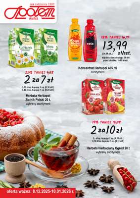 Społem - Blisko i Korzystnie - gazetka promocyjna Plakat promocyjny PSS Kalisz od poniedziałku 08.12 do soboty 10.01