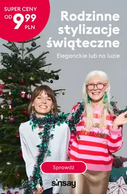 Sinsay - gazetka promocyjna Rodzinne stylizacje świąteczne - od 9,99 PLN od piątku 21.11 do czwartku 27.11
