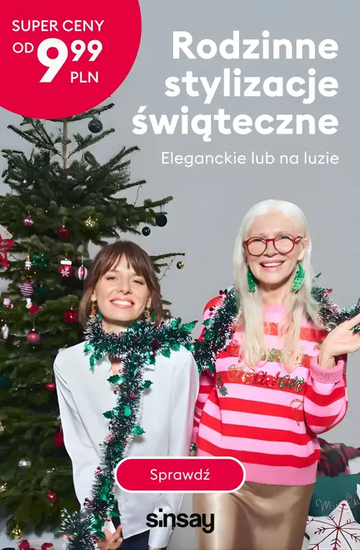 Sinsay - gazetka promocyjna Rodzinne stylizacje świąteczne - od 9,99 PLN od piątku 21.11 do czwartku 27.11
