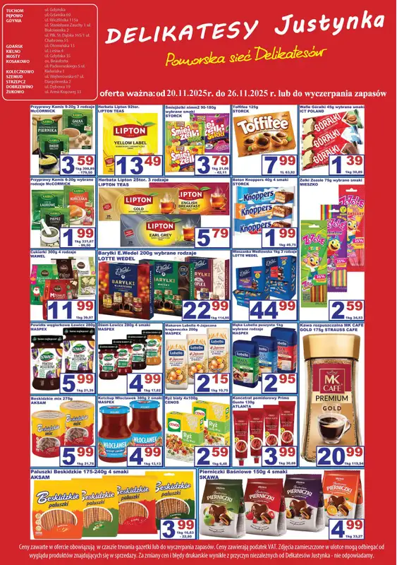 Delikatesy Justynka - gazetka promocyjna Gazetka od czwartku 20.11 do środy 26.11 - strona 3