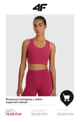 4F - gazetka promocyjna Ubrania na fitness i trening dla niej w SUPER cenach! od czwartku 20.11  - strona 9