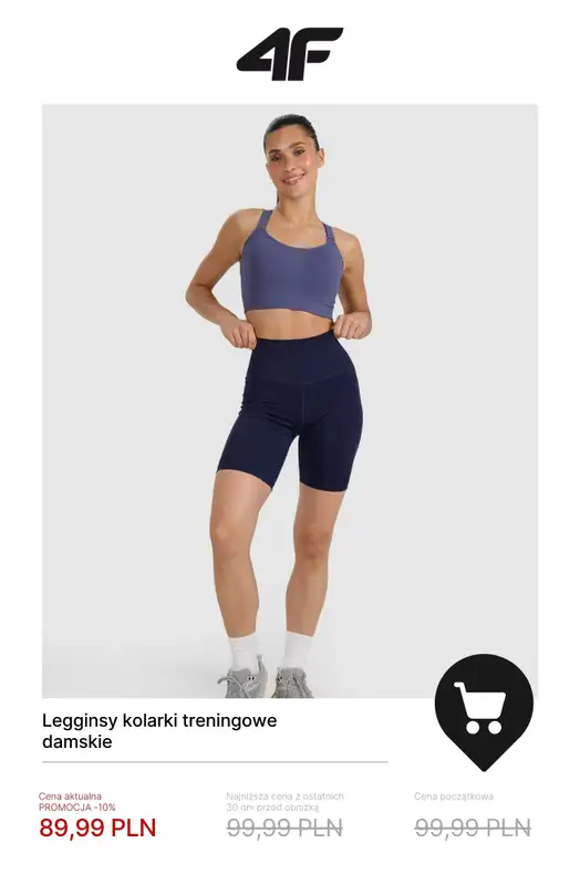 4F - gazetka promocyjna Ubrania na fitness i trening dla niej w SUPER cenach! od czwartku 20.11  - strona 12