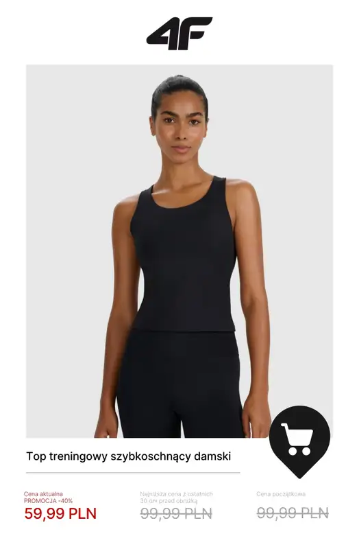 4F - gazetka promocyjna Ubrania na fitness i trening dla niej w SUPER cenach! od czwartku 20.11  - strona 4