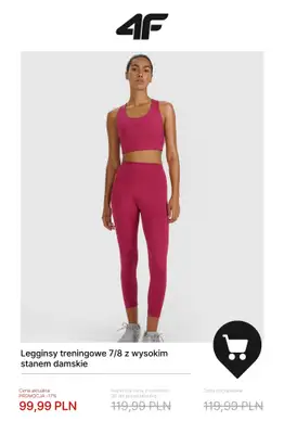 4F - gazetka promocyjna Ubrania na fitness i trening dla niej w SUPER cenach! od czwartku 20.11  - strona 8