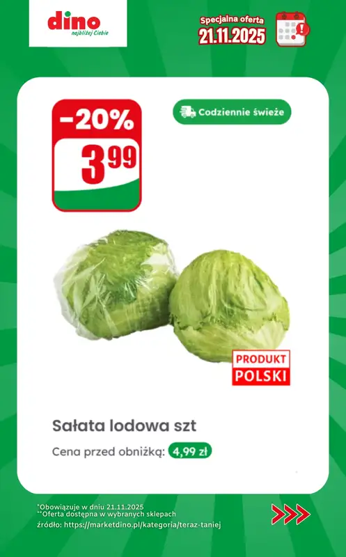 Dino - gazetka promocyjna Specjalna oferta na 21.11.2025 - promocje spoza gazetki od piątku 21.11 do piątku 21.11 - strona 4