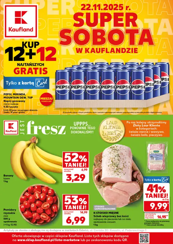 Kaufland - gazetka promocyjna Oferta Kaufland - SUPER SOBOTA od soboty 22.11 do soboty 22.11