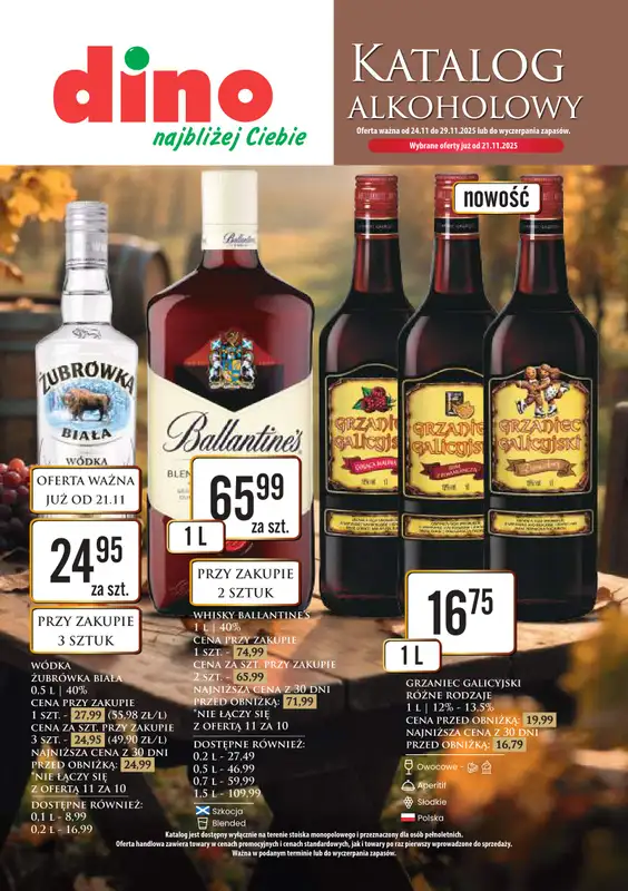 Dino - gazetka promocyjna Katalog alkoholowy od poniedziałku 24.11 do soboty 29.11