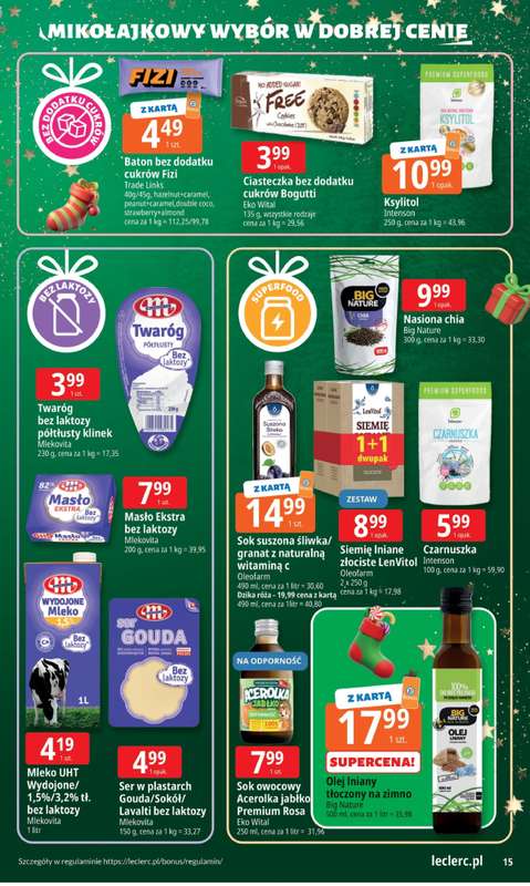 Leclerc - gazetka promocyjna Oferta E.Leclerc I Mikołajkowy wybór w dobrej cenie od wtorku 25.11 do niedzieli 07.12 - strona 15