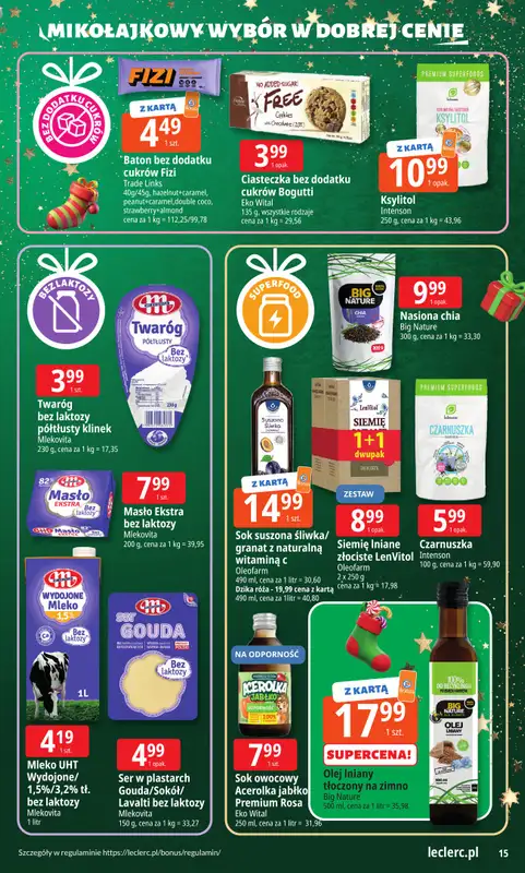 Leclerc - gazetka promocyjna Oferta E.Leclerc I Mikołajkowy wybór w dobrej cenie od wtorku 25.11 do niedzieli 07.12 - strona 15