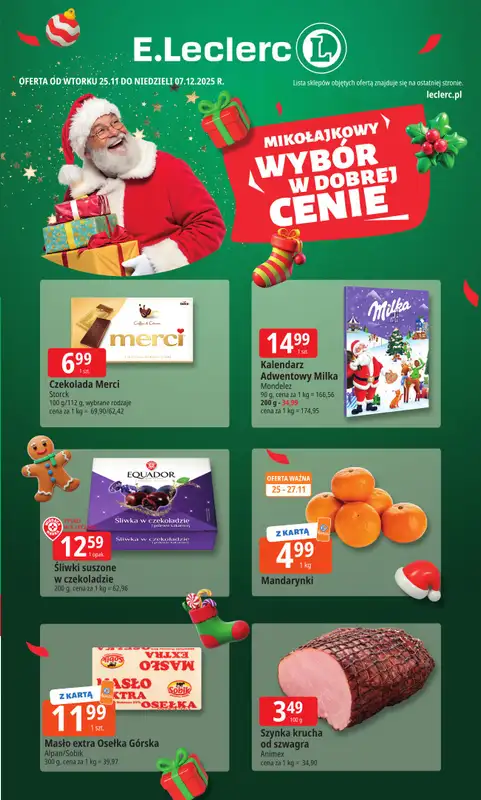 Leclerc - gazetka promocyjna Oferta E.Leclerc I Mikołajkowy wybór w dobrej cenie  