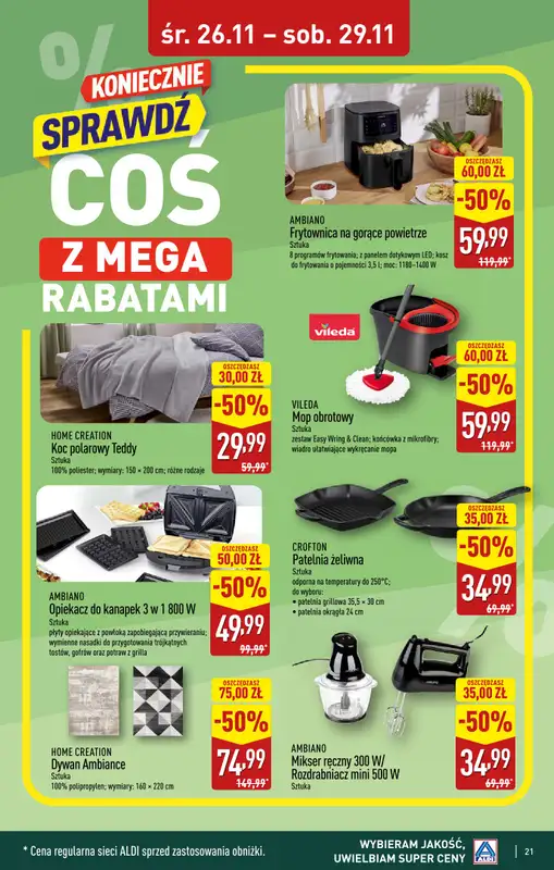 Aldi - gazetka promocyjna TARNOBRZEG: WIELKIE OTWARCIE już w środę: 26.11! od środy 26.11 do soboty 29.11 - strona 21